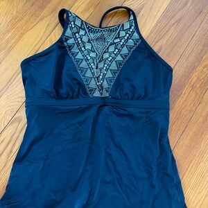 Athleta  2 bathing suit tops: gray bathing suit top and black top